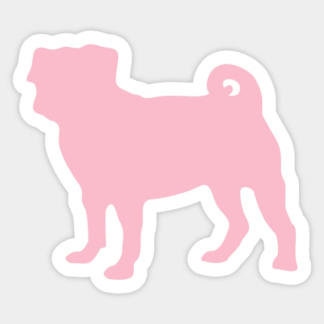 Pastel Pink Pug Sticker by XOOXOO